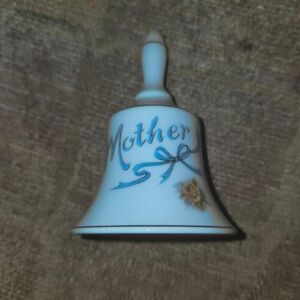VTG Papel Porcelain Mother Bell Floral Bow 4.25"x3" gift home decor